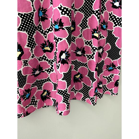 Fuchsia/Black Floral Print Dress Womens Sz S - Picture 10 of 10